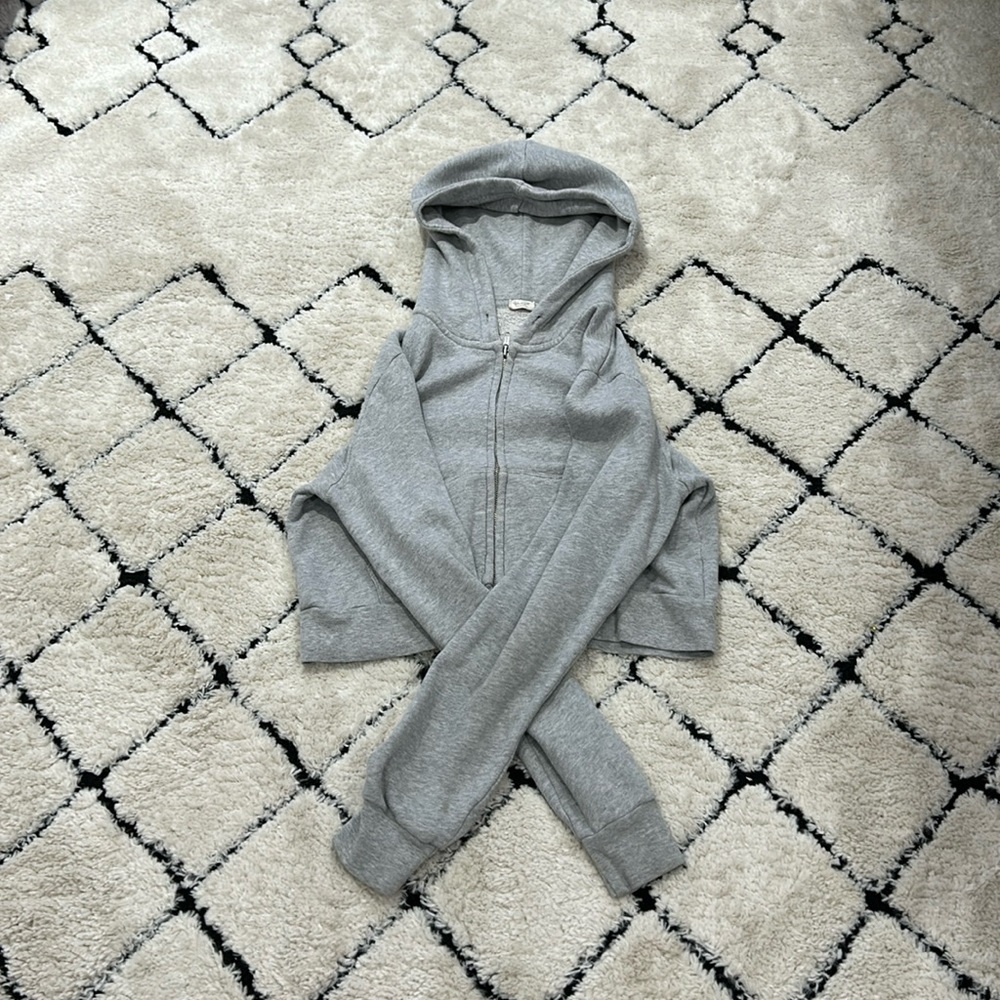 A Gray Full Zip Hoodie